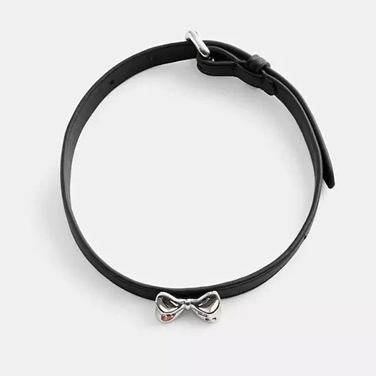 Leather Bow Choker Necklace