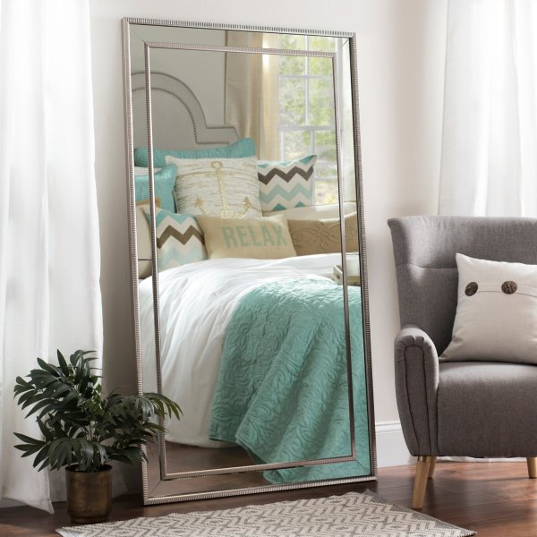 Large Silver Luxe Leaner Mirror