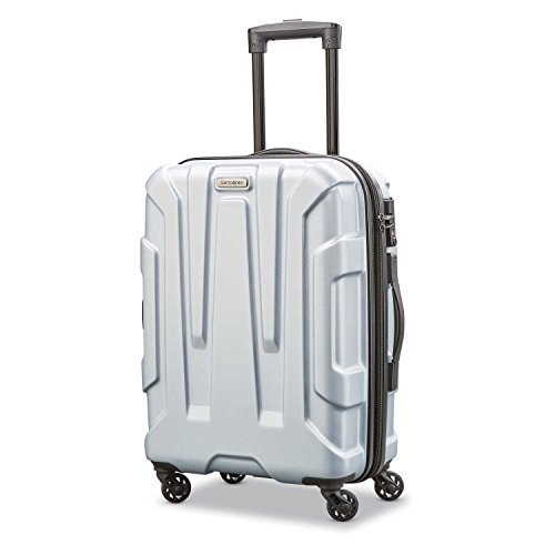Centric Expandable Hardside Carry On Luggage with Spinner Wheels, 20 Inch, Silver
