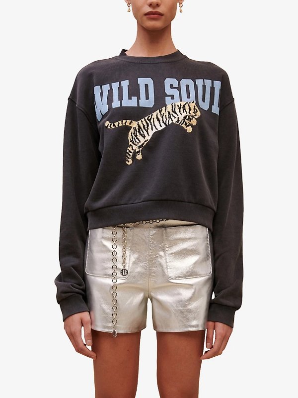 Wild Soul tiger-print cotton-jersey sweatshirt