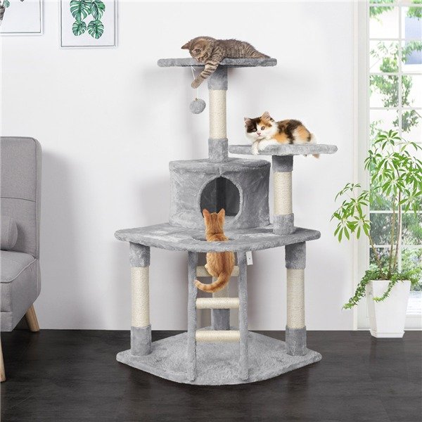 48'' Cat Tree Scratcher Play House Condo Furniture Bed Post Kitten Pet Play House