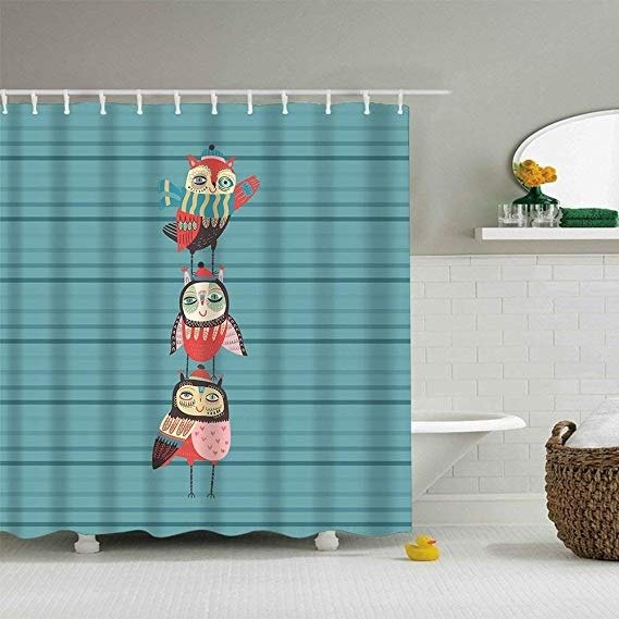 Art Fabric Bathroom Shower Curtain Decor, Shower Curtain Fabric, Art 3D Art Printing Art Bath Shower Curtain,Polyester Waterproof Bathroom Accessories with Hooks,70x70 Inch,