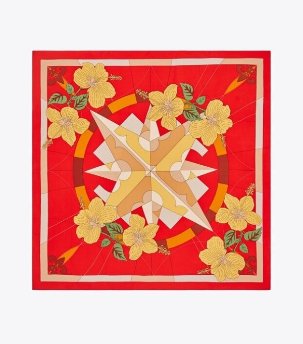 Floral Compass Silk Square Scarf Session is about to end