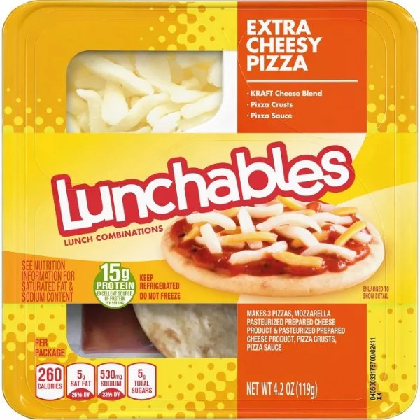 Vegetarian Lunchables Extra Cheesy Pizza - 4.2oz