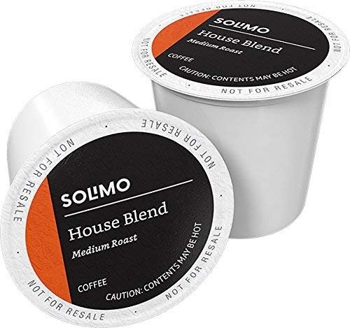 Amazon Brand - 100 Ct. Solimo Medium-Dark Roast Coffee Pods, House Blend, Compatible with Keurig 2.0 K-Cup Brewers