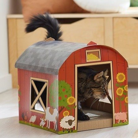 FRISCO Barn Cardboard Cat House - Chewy.com