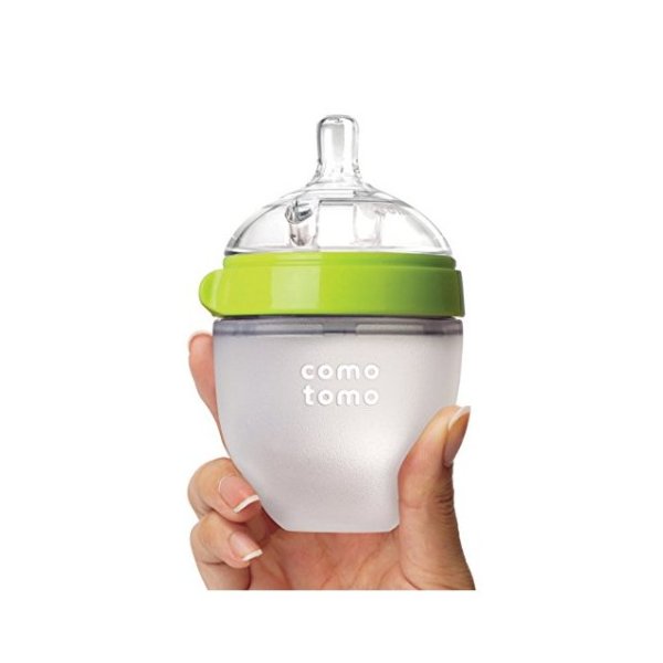 Comotomo Natural Feel Baby Bottle, Green, 5 Ounces