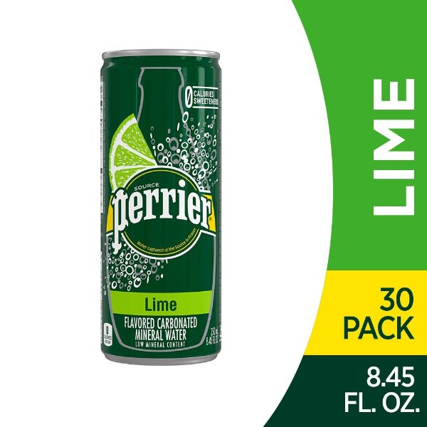 Lime Flavored Carbonated Mineral Water, 8.45 fl oz. Slim Cans (30 Count)