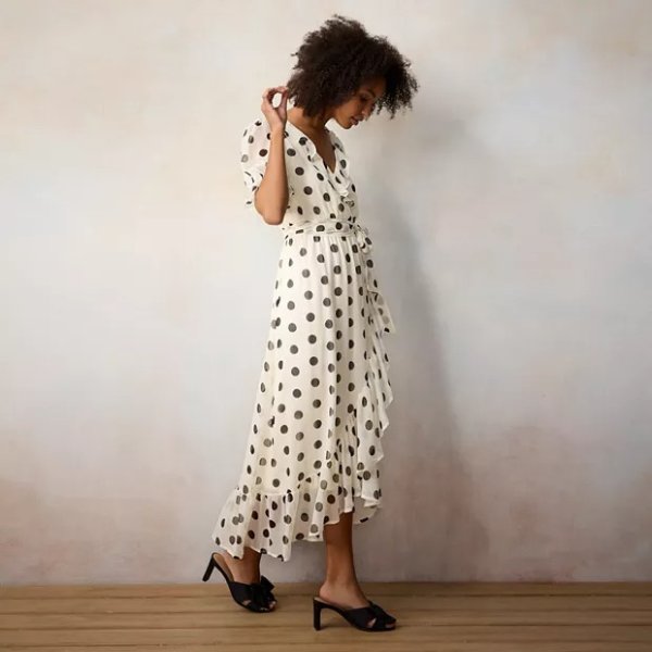 Women's LC Lauren Conrad Ruffle Wrap Midi Dress