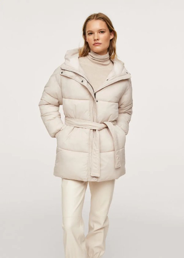 Hooded liner quilted coat - Women | MANGO OUTLET USA