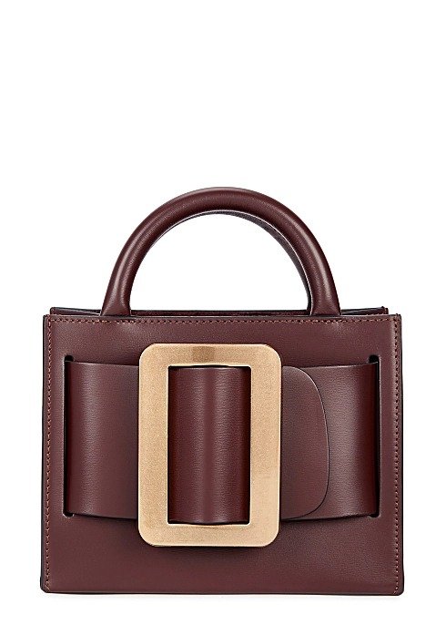 Bobby 16 burgundy leather top handle bag