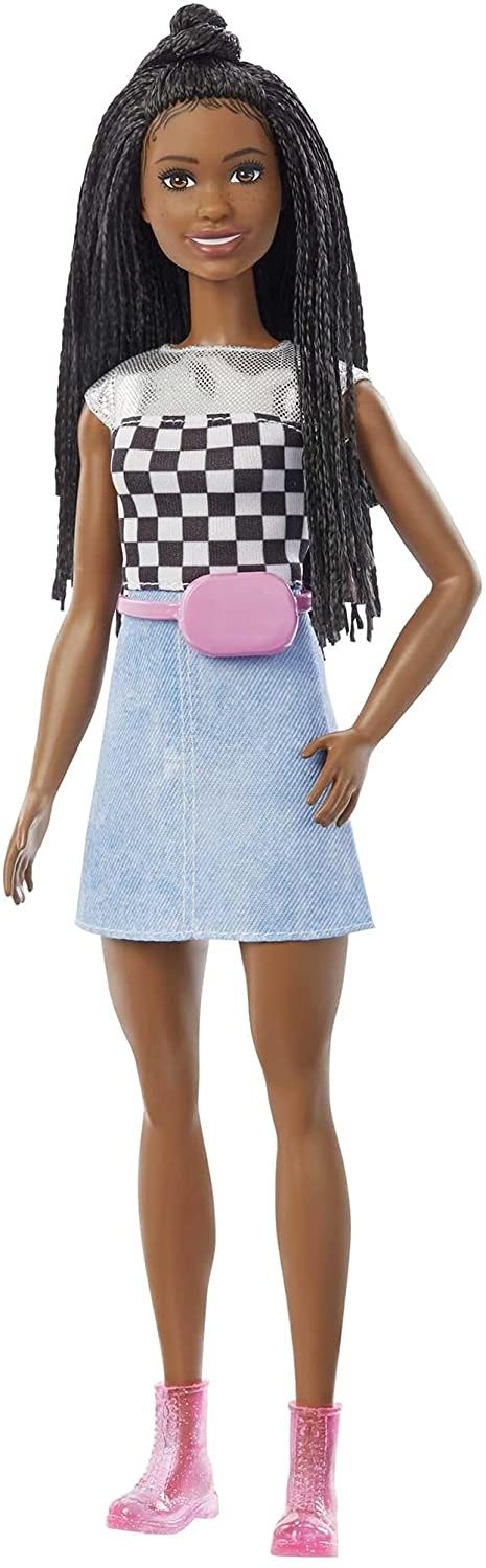 Big City, Big Dreams“Brooklyn” Roberts Doll (11.5-in, Brunette Braided Hair) Wearing Shimmery Top, Skirt & Accessories, Gift for 3 to 7 Year Olds