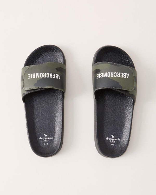 boys logo slide sandals | boys 40% Off Select Styles | Abercrombie.com