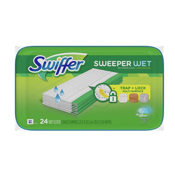 Sweeper Wet Mopping Cloths, Open-Window Fresh, 24 count