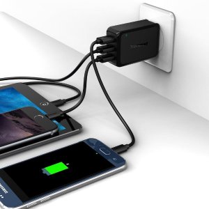 Tronsmart Quick Charge 2.0 42W 3-Port USB Wall Charger Travel Charger (Includes a 6 Feet Micro USB Cable)