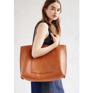 Street Level Faux Leather Pocket Tote On Sale @ Nordstrom