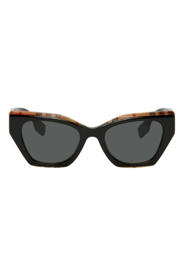 Black Check Cat-Eye Sunglasses