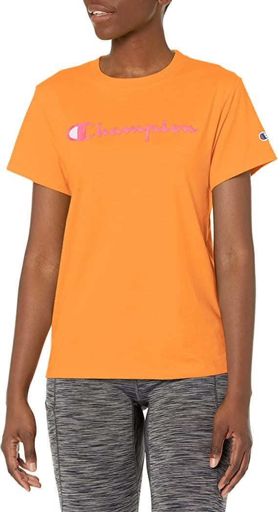 Champion 女士基础款运动T恤 橙色M码