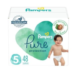 Pampers Pure Protection Diapers - Size 5, 48 Count