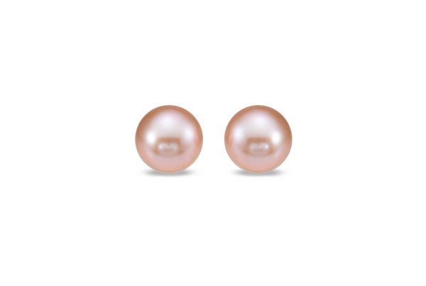 Pink Freshwater Cultured Pearl Stud Earrings (7mm)SKU: PRLE0124-4W14kt White Gold