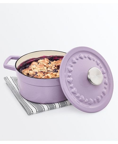2-Qt. Heart Embossed Enameled Cast Iron Dutch Oven, Created For Macy's