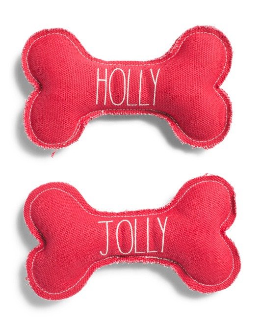 2pc Holly Jolly Dog Toy Set
