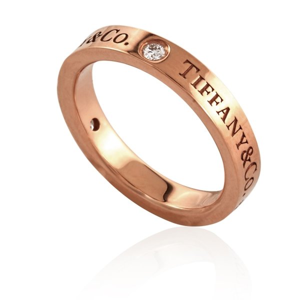 Band Ring In 18k Rose Gold With Diamonds
