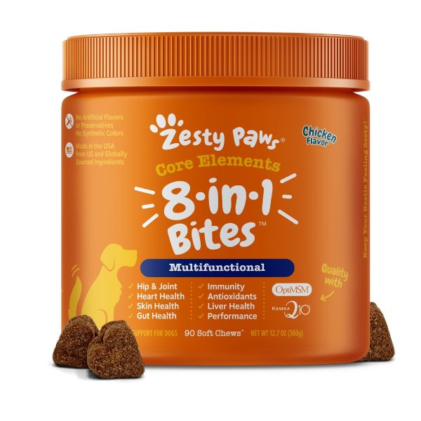 8-in-1 Multivitamin Bites Gut & Immune Health + Skin & Joint Support Chicken Flavor Soft Chews Dog Supplement, 90 count - Chewy.com