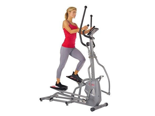 Health & Fitness SF-E3810 Magnetic Elliptical Trainer Machine w/ Tablet Holder, LCD Monitor, 220 LB Max Weight and Pulse Monitor