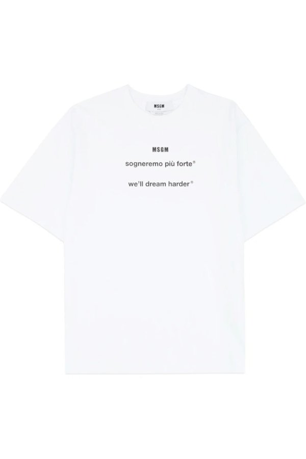 - Lettering Print T-Shirt - White