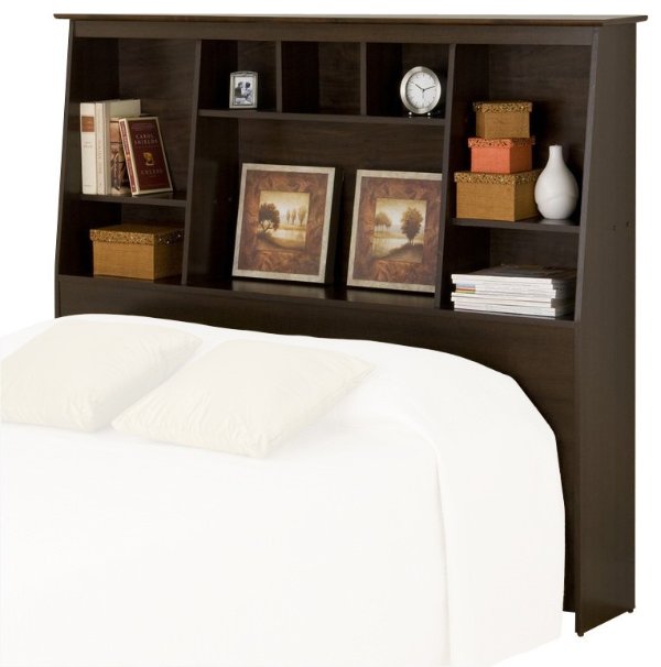 Prepac Slant-Back Tall Full / Queen Bookcase Headboard - Transitional - Headboards - by Homesquare