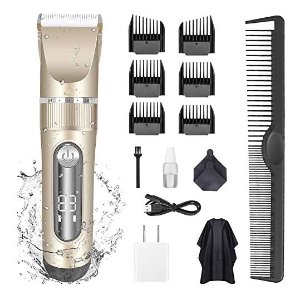 KERUITA Electric Hair Clippers for Men Quiet LED Display Cordless Rechargeable Hair Trimmers Set
