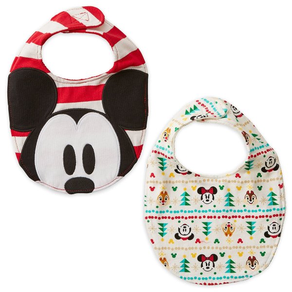 Mickey and Minnie Mouse Holiday Bib Set for Baby - 2-Pack
