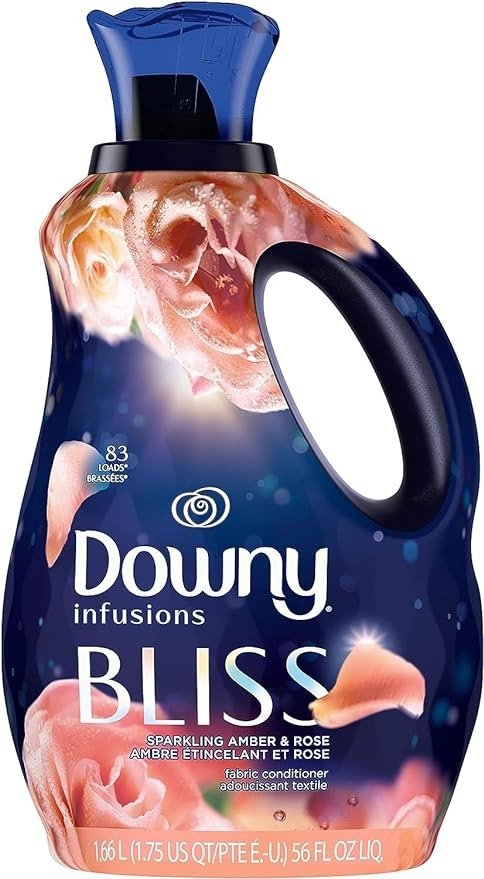 Infusions Laundry Fabric Softener Liquid, Bliss, Sparkling Amber & Rose, 56 Fl Oz