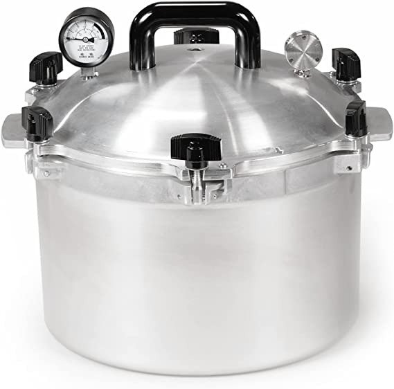 All American 1930-15.5qt Pressure Cooker/Canner (The 915) - Exclusive Metal-to-Metal Sealing System - Easy to Open & Close - Suitable for Gas, Electric, or Flat Top Stoves - Made in the USA