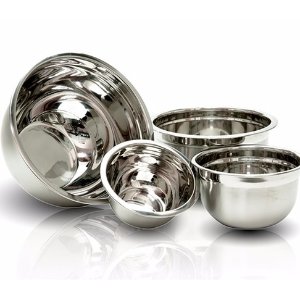 Stainless Steel German Mixing Bowls - Set of 4