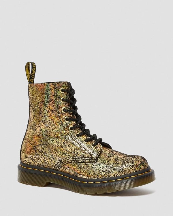 DR MARTENS 1460 PASCAL METALLIC LEATHER LACE UP BOOTS