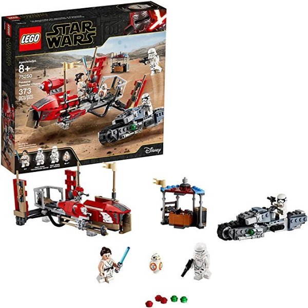 Star Wars: The Rise of Skywalker Pasaana Speeder Chase 75250 Hovering Transport Speeder Building Kit with Action Figures, New 2019 (373 Pieces)