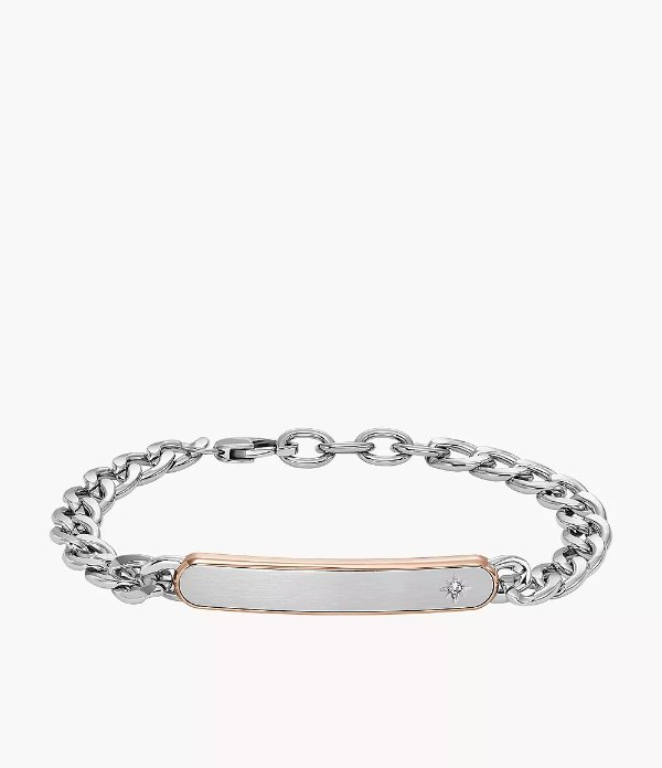Classic Two-Tone Stainless Steel Chain Bracelet