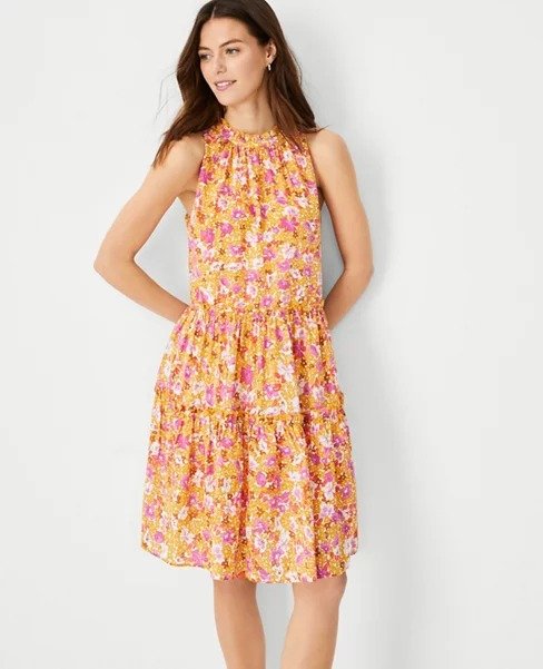 Floral Tiered Shift Dress | Ann Taylor
