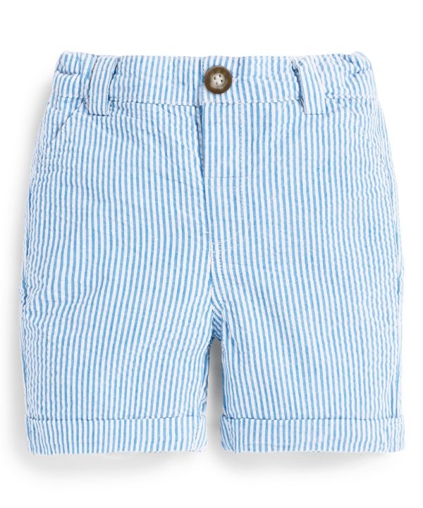 Blue & White Stripe Seersucker Shorts - Newborn, Infant, Toddler & Boys