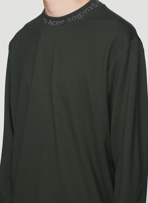 Logo Crewneck Long-Sleeve T-Shirt in Green