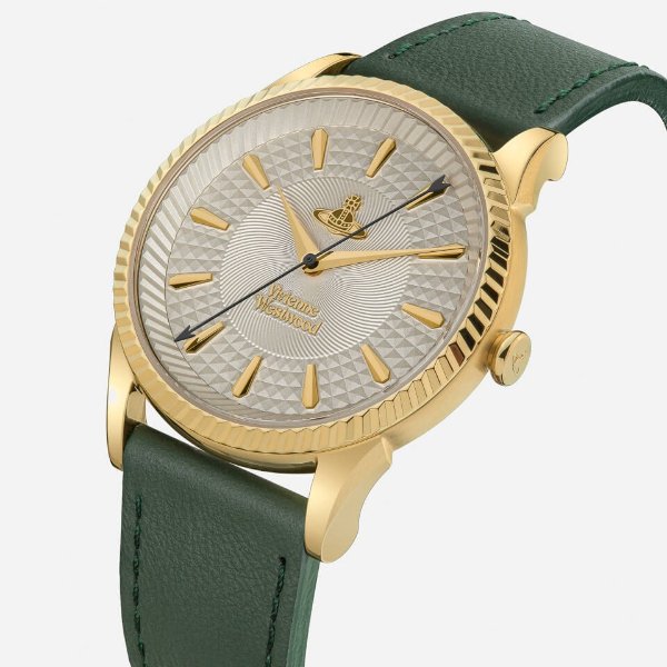 女士土星手表-绿色表带