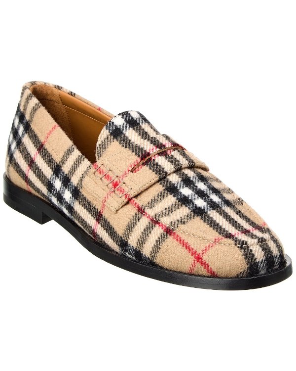 Check Wool Loafer / Gilt