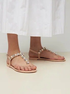 15MM GOLDIE CRYSTAL JELLY THONG SANDALS