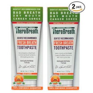 TheraBreath Dentist Recommended Fresh Breath Dry Mouth Toothpaste,Mild Mint,4 Ounce(Pack of 2)