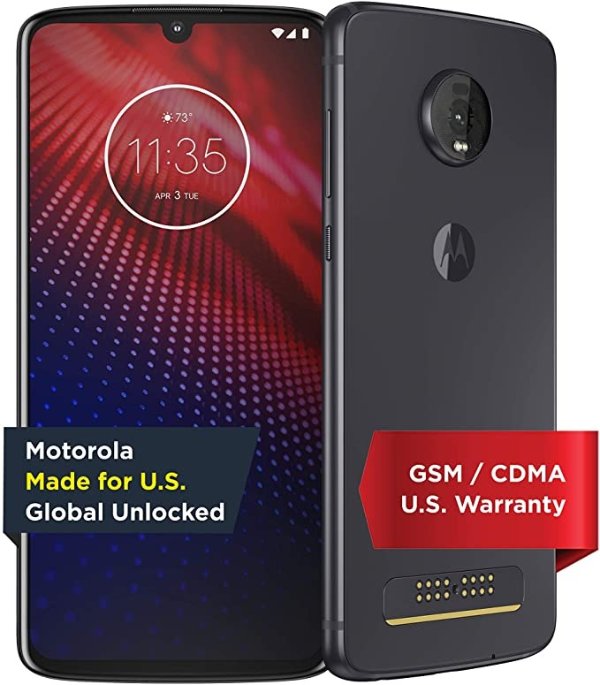 Moto Z4 with Instaprint Mod | Unlocked | Made for US by Motorola | 4/128GB | 48MP Camera | Gray