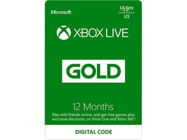 Xbox LIVE 12 Month Gold 会员卡