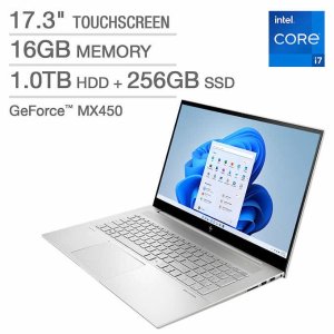 HP ENVY 17.3" Laptop (i7-1165G7, MX450, 16GB, 256GB+1TB)