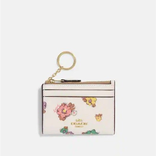 Mini Skinny Id Case With Spaced Floral Field Print